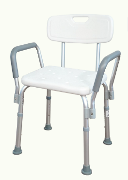 SILLA DE BAÑO CON ESPALDAR Y APOYABRAZOS
