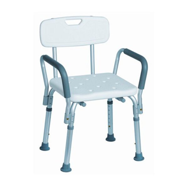 SILLA DE BAÑO CON ESPALDAR Y APOYABRAZOS