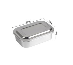 BANDEJA DE ESTERILIZACION CON TAPA DE ACERO QUIRURGICO 15x10x5 cm